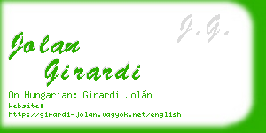 jolan girardi business card